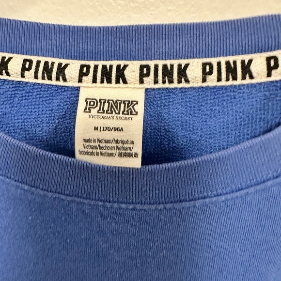 Victoria’s Secret pink sweatshirt! Blue pink logo, sweater women’s size medium! - Picture 2 of 5